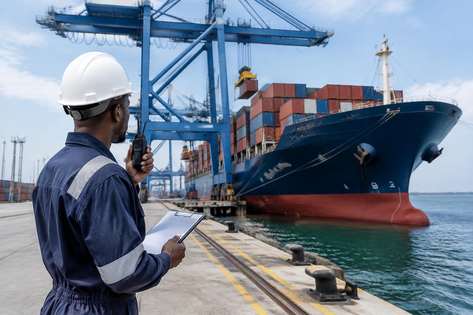 Illustration : suivi des opérations portuaires par un agent